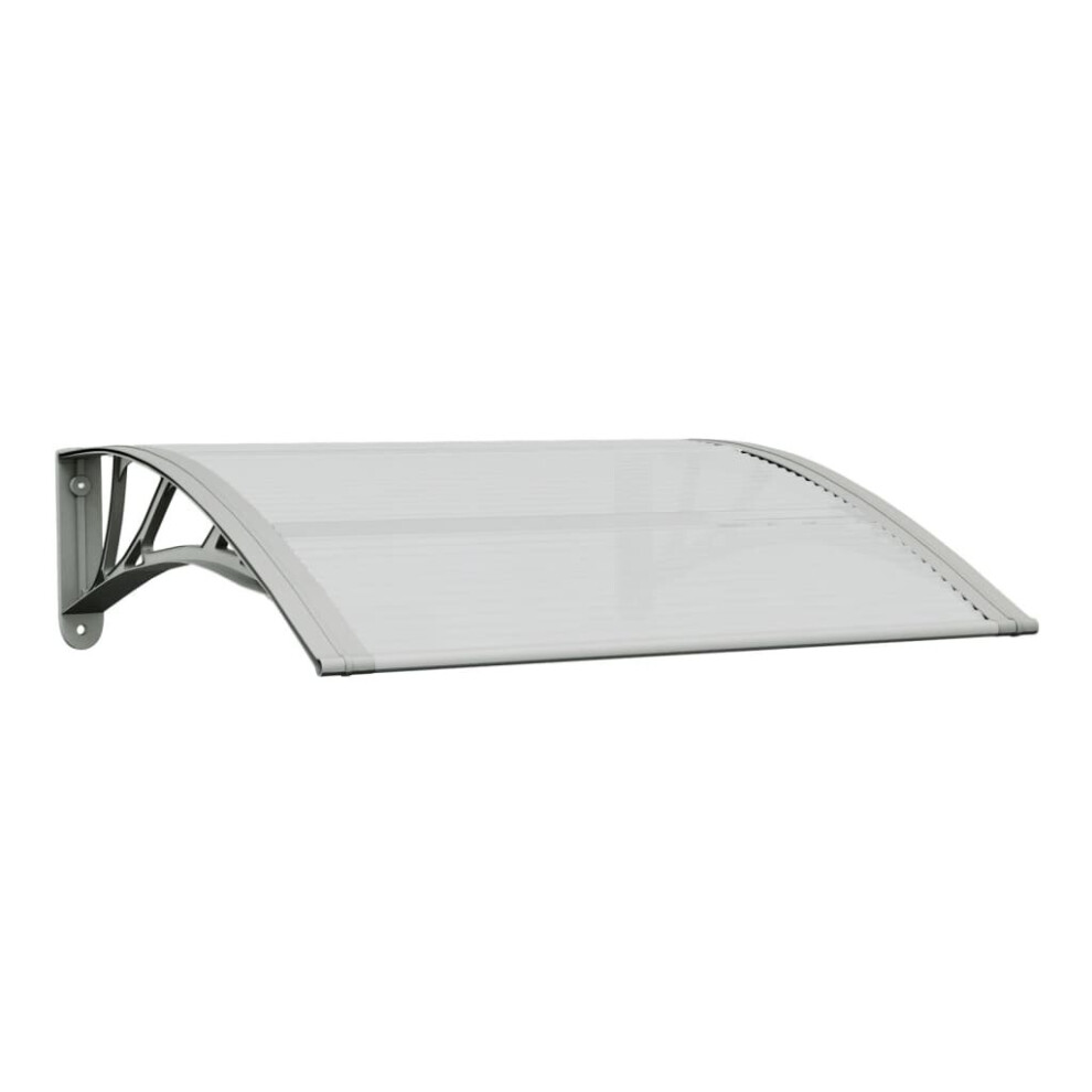 vidaXL Door Canopy Window Outdoor Awning Grey and Transparent Polycarbonate