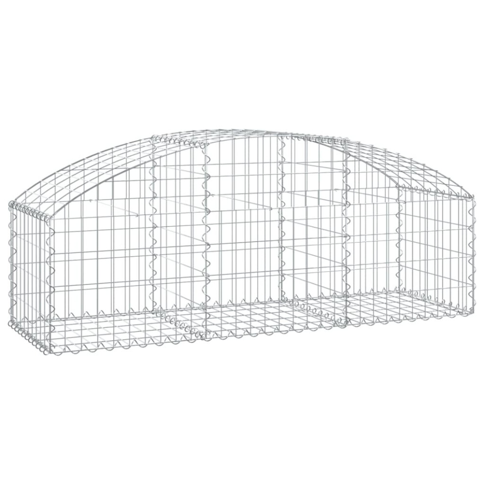 Vidaxl (150 X 50 X 40/60 Cm) Arched Gabion Basket Galvanised Iron Mesh Wire Stone Basket Multi Sizes