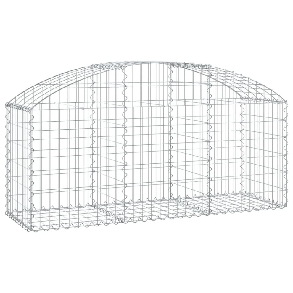 Vidaxl (150 X 50 X 60/80 Cm) Arched Gabion Basket Galvanised Iron Mesh Wire Stone Basket Multi Sizes