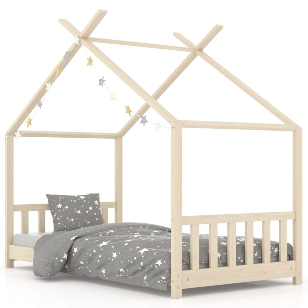 Vidaxl (Brown, 70 X 140 Cm) Solid Pine Wood Kids Bed Frame Toddler Beds Multi Colours Multi Sizes