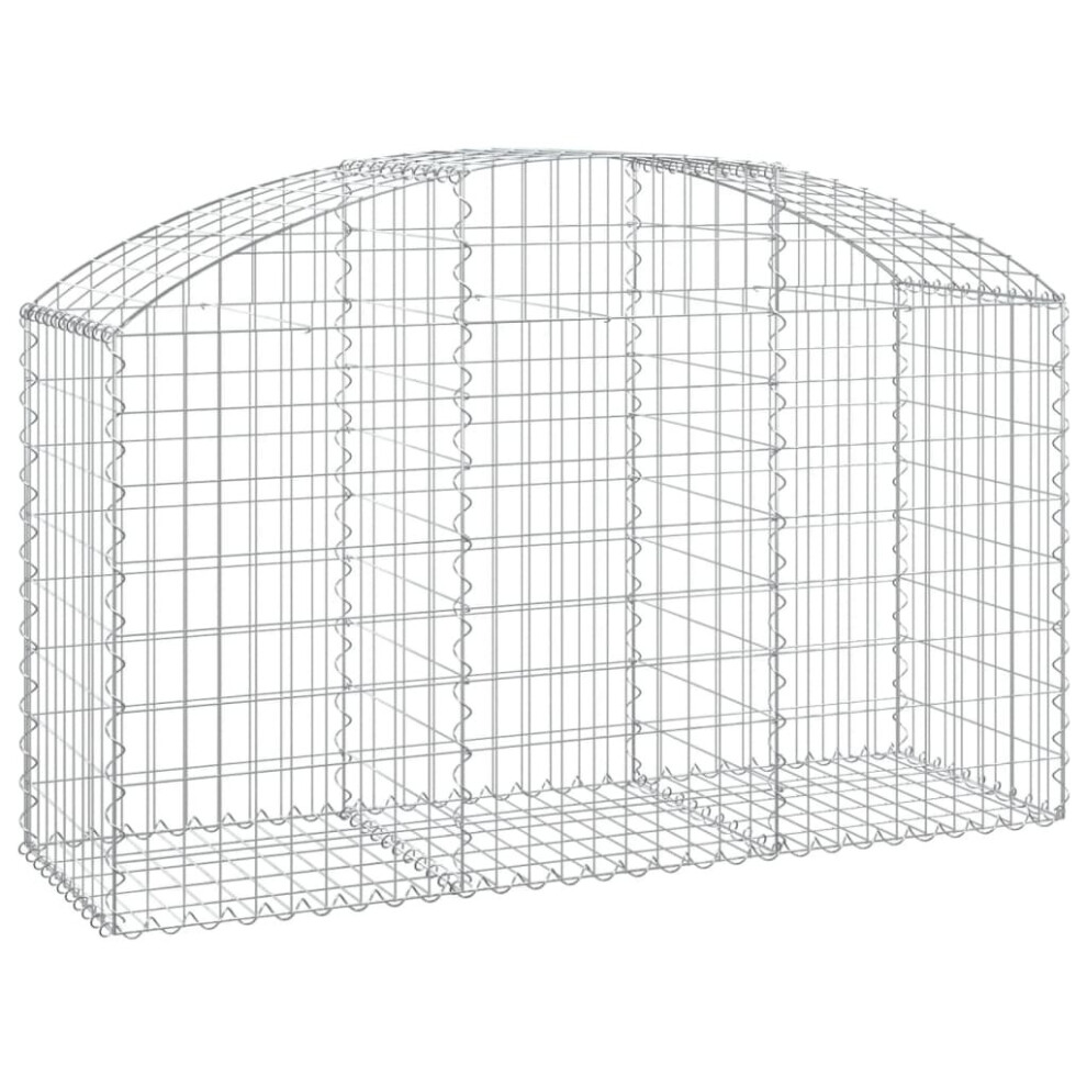Vidaxl (150 X 50 X 80/100 Cm) Arched Gabion Basket Galvanised Iron Mesh Wire Stone Basket Multi Sizes