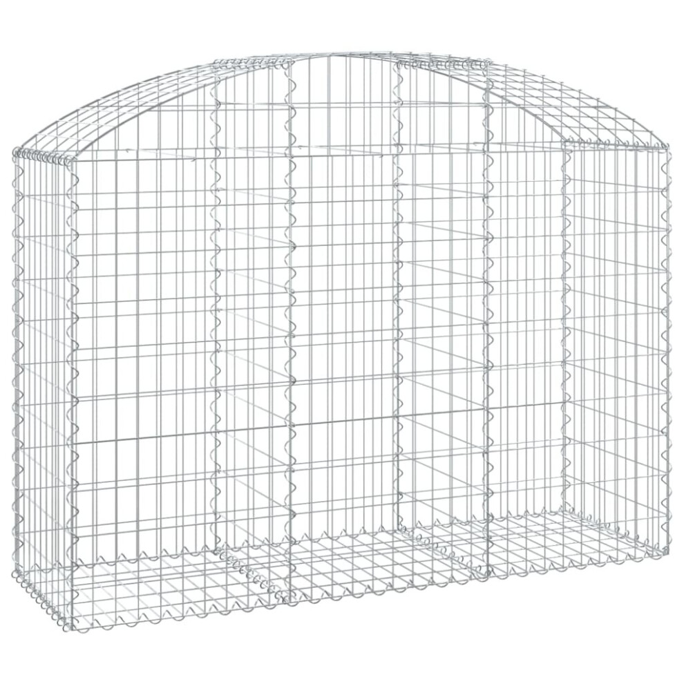 (150 x 50 x 100/120 cm) vidaXL Arched Gabion Basket Galvanised Iron Mesh Wire Stone Basket Multi Sizes