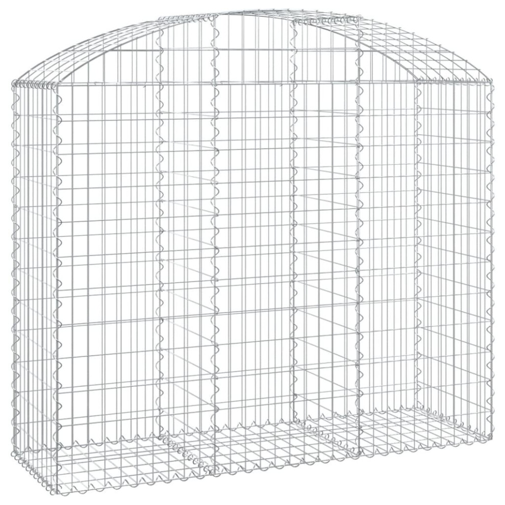 Vidaxl (150 X 50 X 120/140 Cm) Arched Gabion Basket Galvanised Iron Mesh Wire Stone Basket Multi Sizes