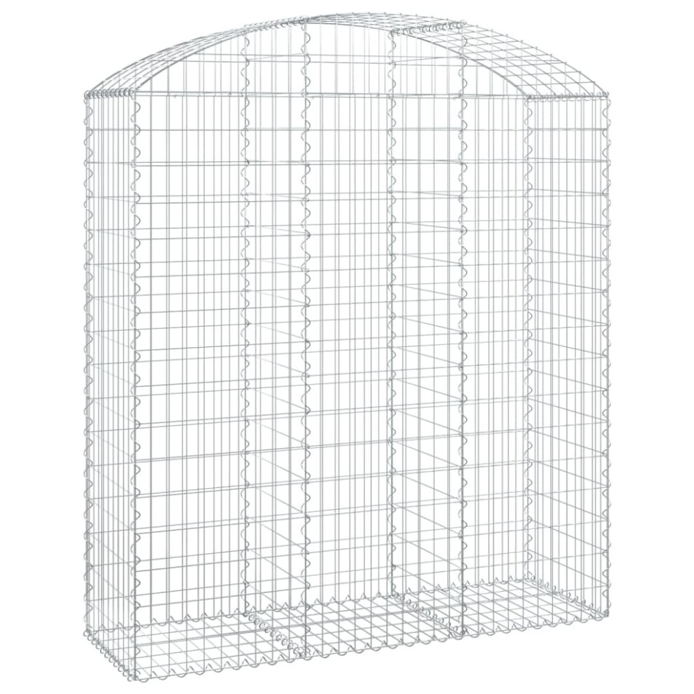 Vidaxl (150 X 50 X 160/180 Cm) Arched Gabion Basket Galvanised Iron Mesh Wire Stone Basket Multi Sizes
