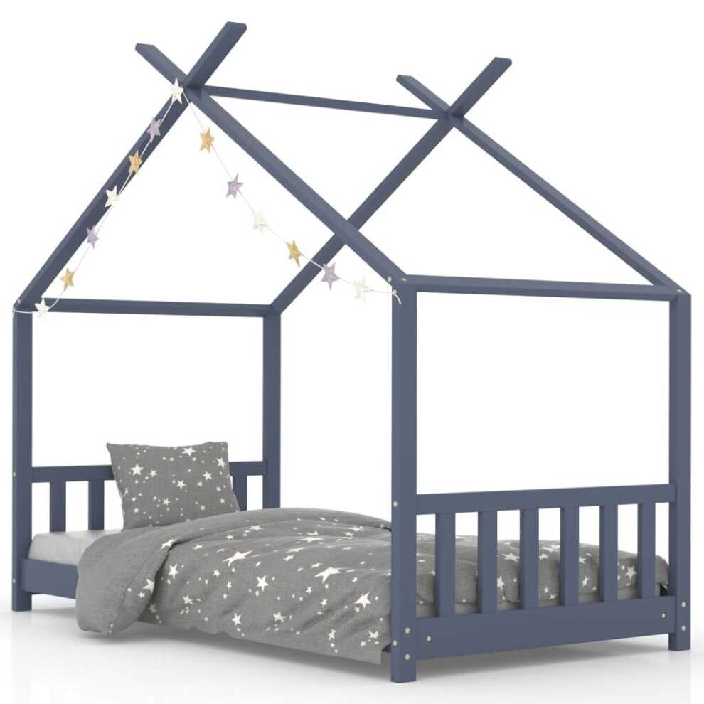 Vidaxl (Grey, 70 X 140 Cm) Solid Pine Wood Kids Bed Frame Toddler Beds Multi Colours Multi Sizes