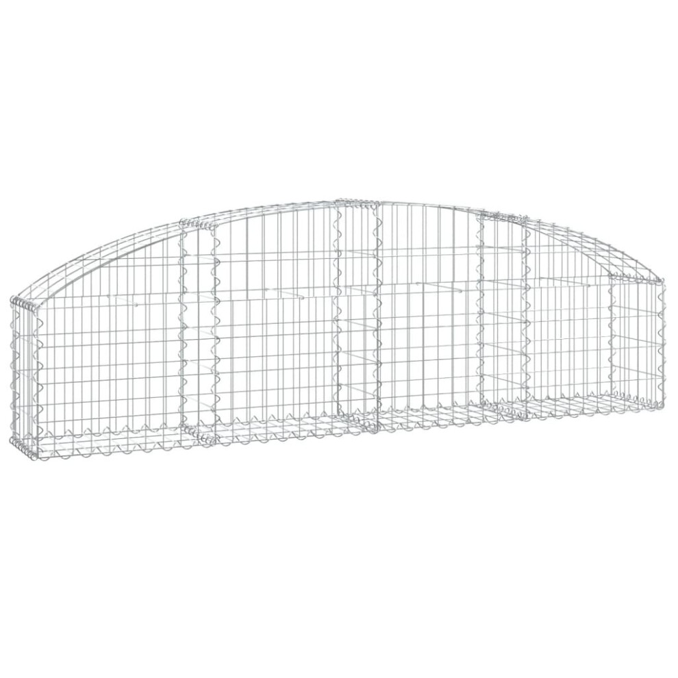 Vidaxl (200 X 30 X 40/60 Cm) Arched Gabion Basket Galvanised Iron Mesh Wire Stone Basket Multi Sizes
