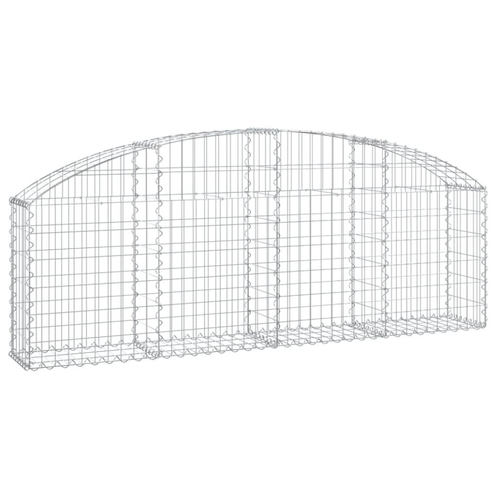 Vidaxl (200 X 30 X 60/80 Cm) Arched Gabion Basket Galvanised Iron Mesh Wire Stone Basket Multi Sizes