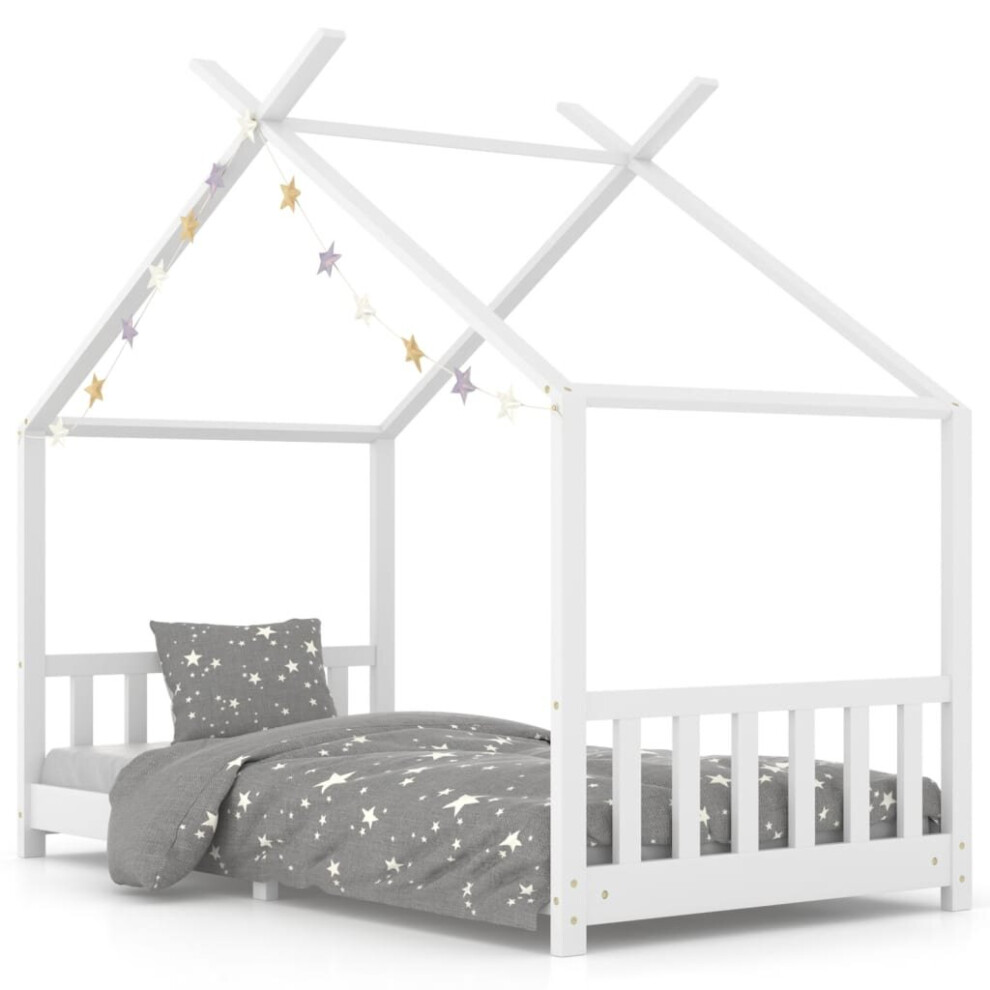 Vidaxl (White, 90 X 200 Cm) Solid Pine Wood Kids Bed Frame Toddler Beds Multi Colours Multi Sizes