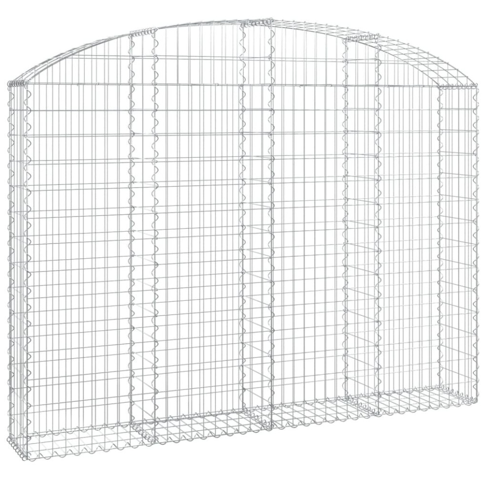 Vidaxl (200 X 30 X 140/160 Cm) Arched Gabion Basket Galvanised Iron Mesh Wire Stone Basket Multi Sizes
