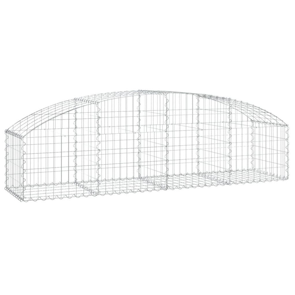 Vidaxl (200 X 50 X 40/60 Cm) Arched Gabion Basket Galvanised Iron Mesh Wire Stone Basket Multi Sizes