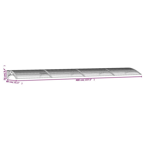 VidaXL vidaXL Türvordach Schwarz 400x75 cm Polycarbonat 2