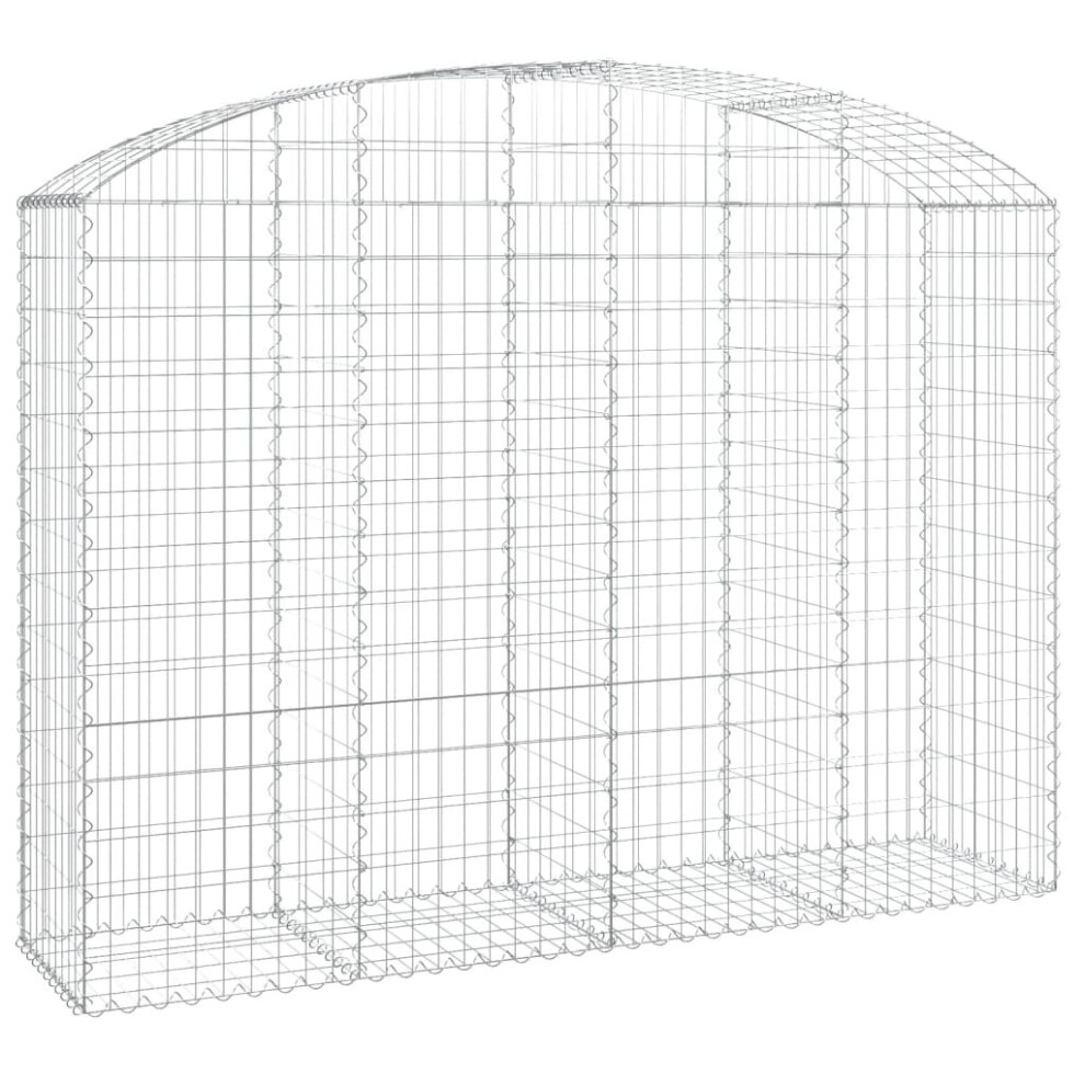 Vidaxl (200 X 50 X 140/160 Cm) Arched Gabion Basket Galvanised Iron Mesh Wire Stone Basket Multi Sizes