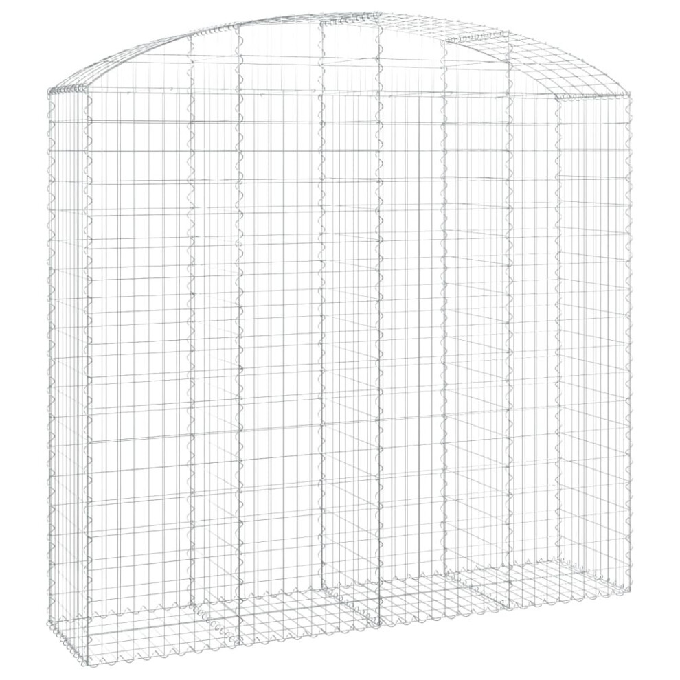 Vidaxl (200 X 50 X 180/200 Cm) Arched Gabion Basket Galvanised Iron Mesh Wire Stone Basket Multi Sizes