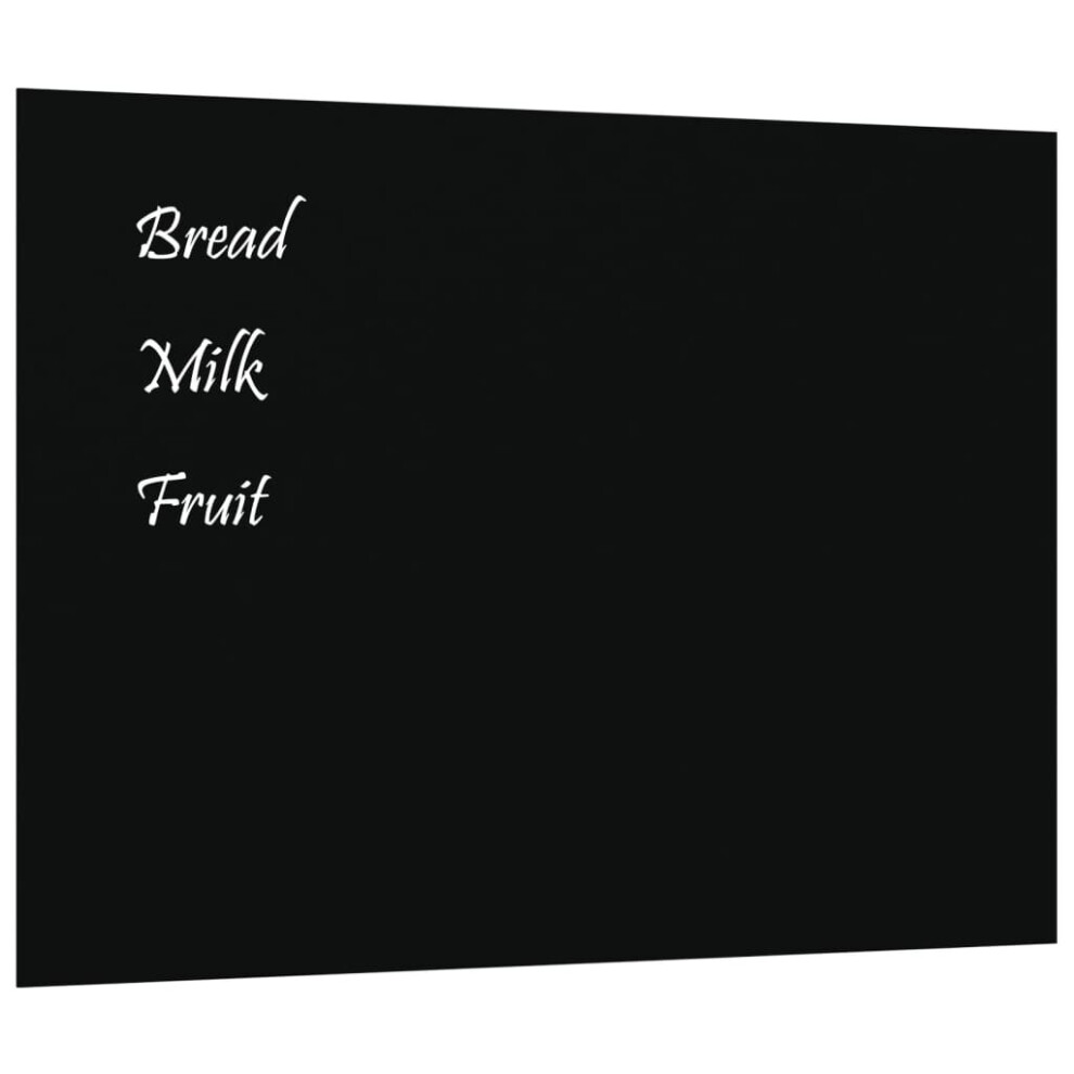 Vidaxl (Black, 80 X 60 Cm) Wall Mounted Magnetic Board Tempered Glass Dry Erase Writing Board