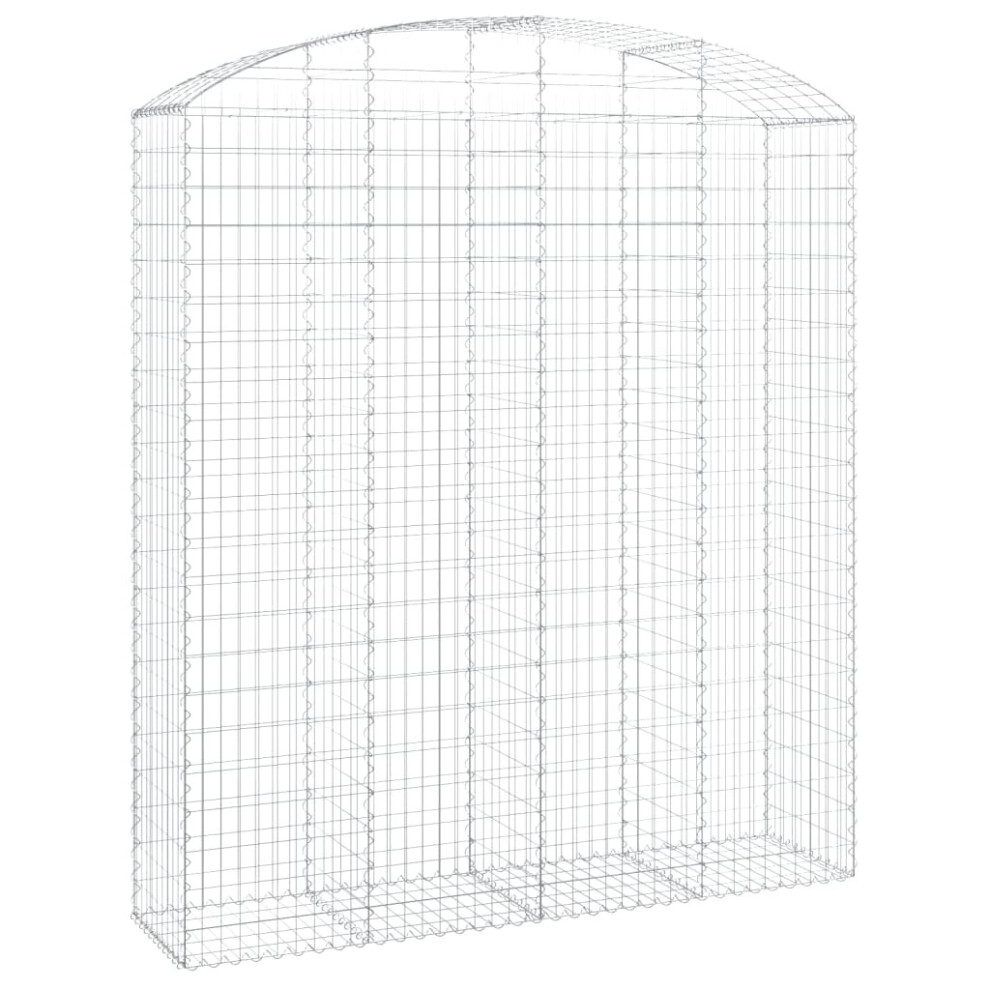 Vidaxl (200 X 50 X 220/240 Cm) Arched Gabion Basket Galvanised Iron Mesh Wire Stone Basket Multi Sizes
