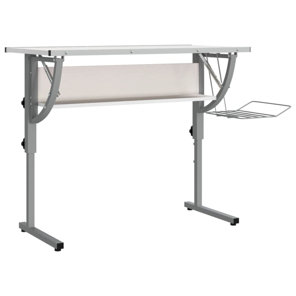 (white) vidaXL Craft Desk Engineered Wood and Steel Work Table Desk Multi Colours
