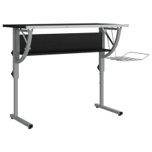 (black) vidaXL Craft Desk Engineered Wood and Steel Work Table Desk Multi Colours