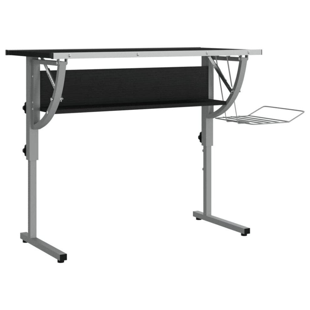 (black) vidaXL Craft Desk Engineered Wood and Steel Work Table Desk Multi Colours
