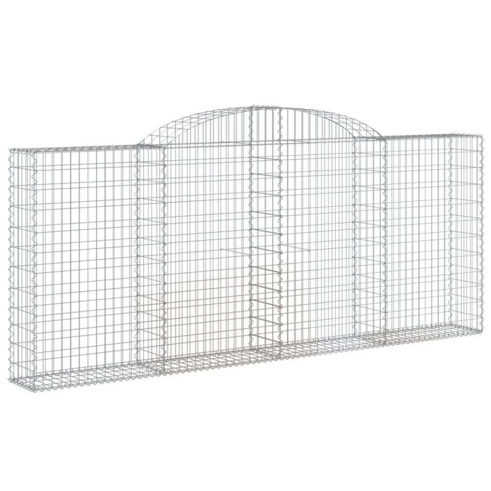 Vidaxl (300 X 30 X 120/140 Cm/ 1 Pcs) Arched Gabion Basket Stone Basket Gabion Retaining Wall Galvanised Iron