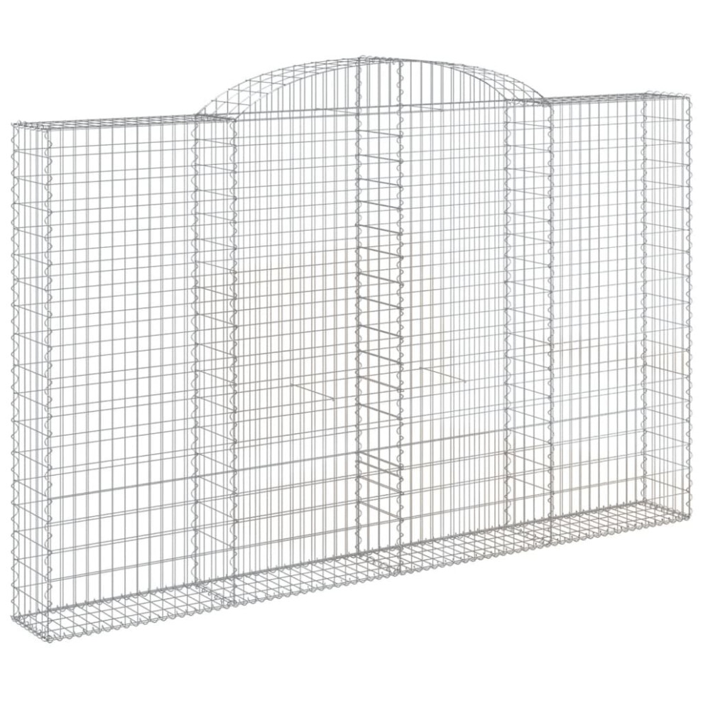 Vidaxl (300 X 30 X 180/200 Cm/ 1 Pcs) Arched Gabion Basket Stone Basket Gabion Retaining Wall Galvanised Iron