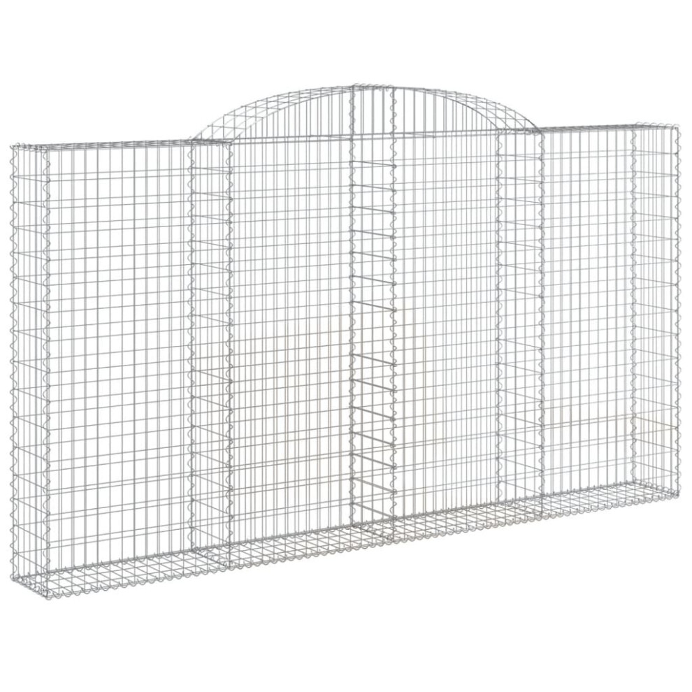 Vidaxl (300 X 30 X 160/180 Cm/ 1 Pcs) Arched Gabion Basket Stone Basket Gabion Retaining Wall Galvanised Iron
