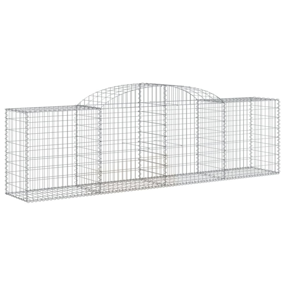 Vidaxl (300 X 50 X 80/100 Cm/ 1 Pcs) Arched Gabion Basket Stone Basket Gabion Retaining Wall Galvanised Iron