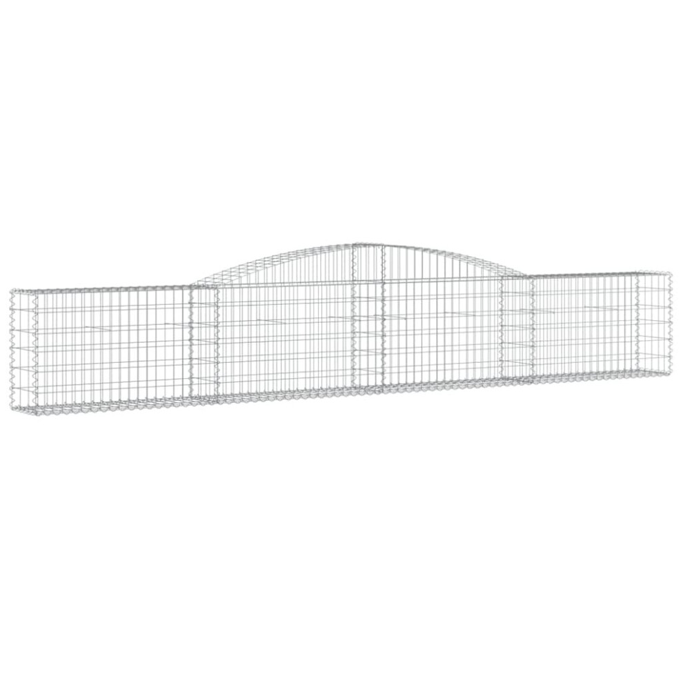 Vidaxl (400 X 30 X 60/80 Cm/ 1 Pcs) Arched Gabion Basket Stone Basket Gabion Retaining Wall Galvanised Iron