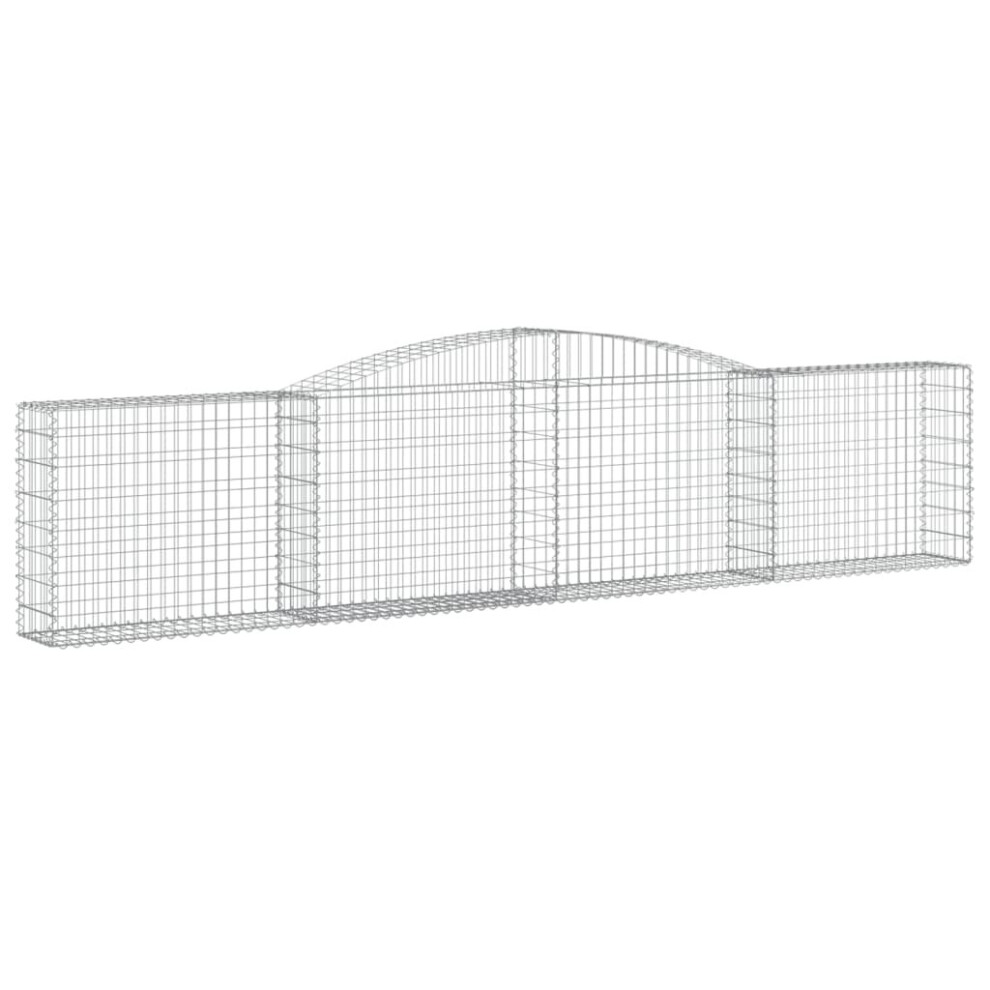 Vidaxl (400 X 30 X 80/100 Cm/ 1 Pcs) Arched Gabion Basket Stone Basket Gabion Retaining Wall Galvanised Iron