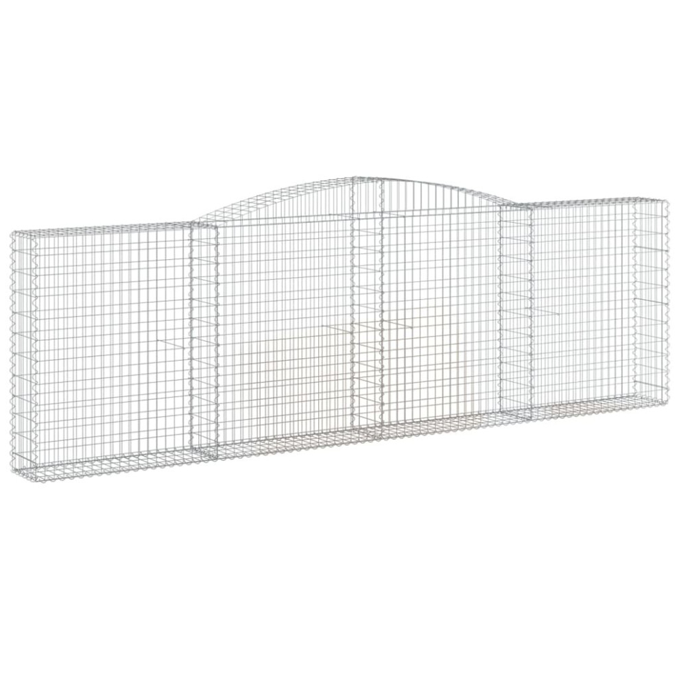 Vidaxl (400 X 30 X 120/140 Cm/ 1 Pcs) Arched Gabion Basket Stone Basket Gabion Retaining Wall Galvanised Iron