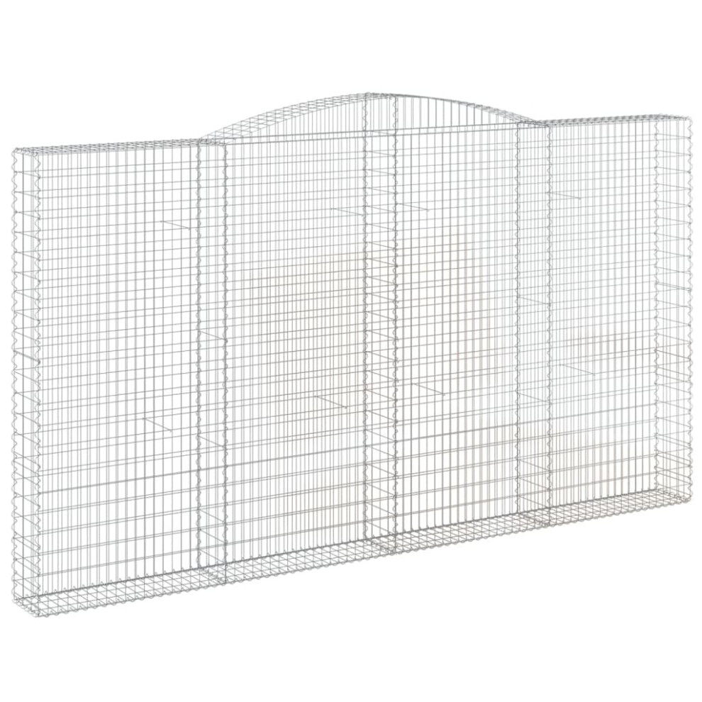 Vidaxl (400 X 30 X 220/240 Cm/ 1 Pcs) Arched Gabion Basket Stone Basket Gabion Retaining Wall Galvanised Iron