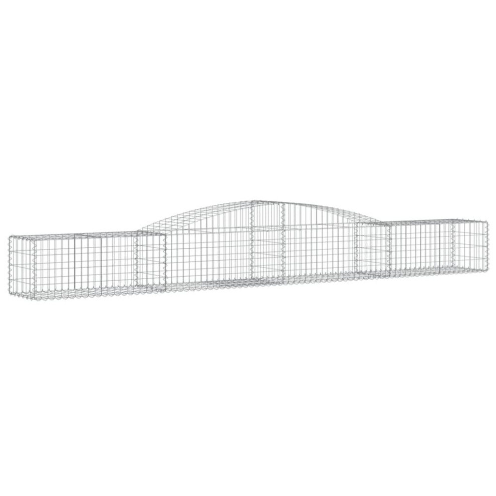 Vidaxl (400 X 50 X 40/60 Cm/ 1 Pcs) Arched Gabion Basket Stone Basket Gabion Retaining Wall Galvanised Iron