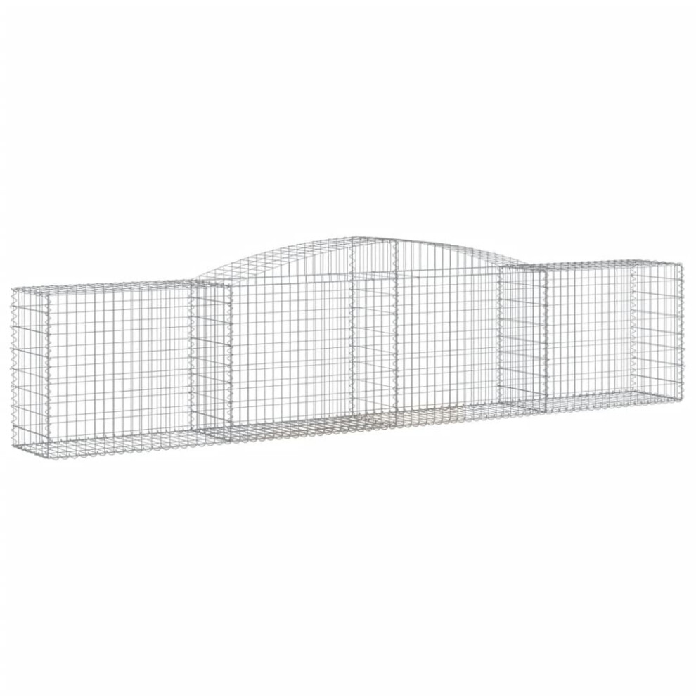 Vidaxl (400 X 50 X 80/100 Cm/ 1 Pcs) Arched Gabion Basket Stone Basket Gabion Retaining Wall Galvanised Iron