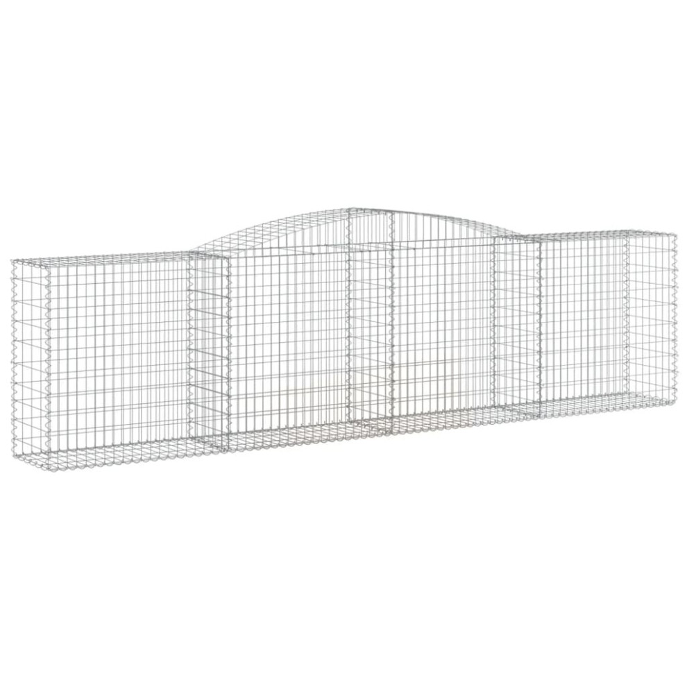 Vidaxl (400 X 50 X 100/120 Cm/ 1 Pcs) Arched Gabion Basket Stone Basket Gabion Retaining Wall Galvanised Iron