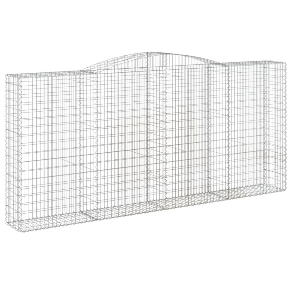 Vidaxl (400 X 50 X 180/200 Cm/ 1 Pcs) Arched Gabion Basket Stone Basket Gabion Retaining Wall Galvanised Iron
