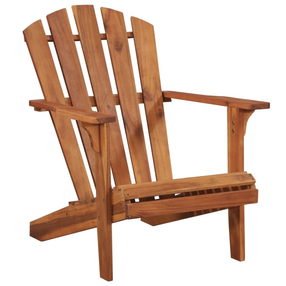 vidaXL Solid Acacia Wood Garden Adirondack Chair Outdoor Patio Seat Armchair