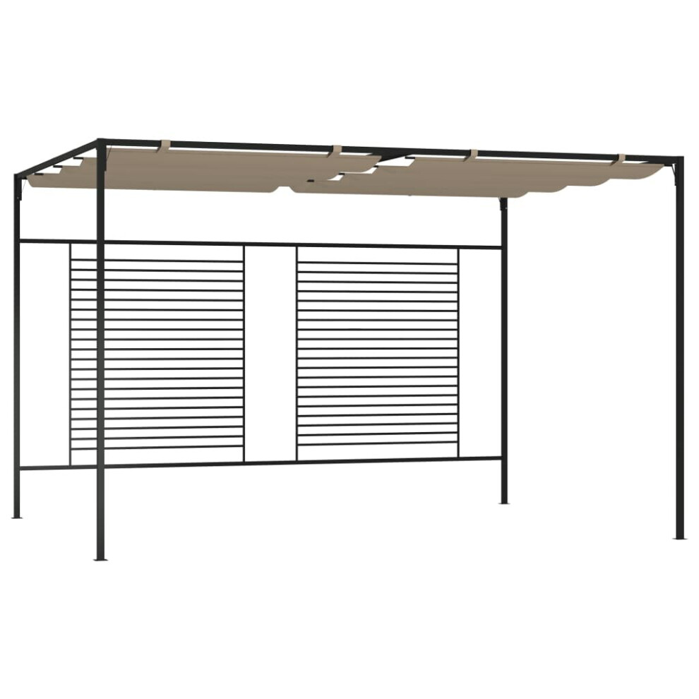 vidaXL Gazebo With Retractable Roof 3x4x2.3 M Taupe 180 g/mÃÂ² Canopy Shelter