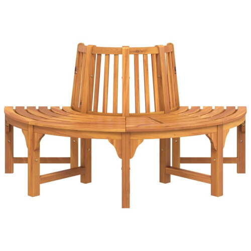 VidaXL vidaXL Half Round Tree Bench Ø160 cm Solid Wood Eucalyptus Garden Bench Seat 2