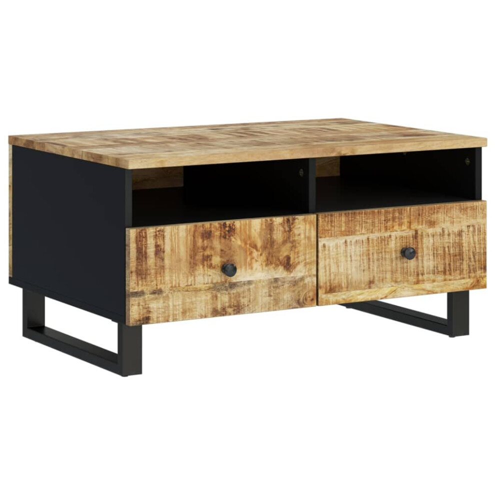 vidaXL Coffee Table 80x54x40 cm Solid Wood Mango and Engineered Wood End Table