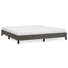 (dark grey, 25 cm/ 6ft super king size) vidaXL Bed Frame Mattress Foundation Bedroom Upholstered Bed Bedstead Velvet