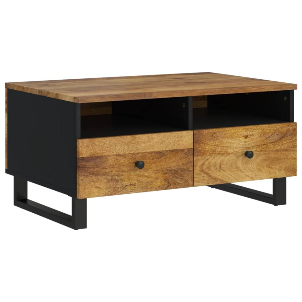 vidaXL Coffee Table 80x54x40 cm Solid Wood Mango and Engineered Wood End Table