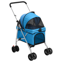 (blue) vidaXL Folding Dog Stroller 76x50x100 cm Oxford Fabric Pushchair Multi Colours