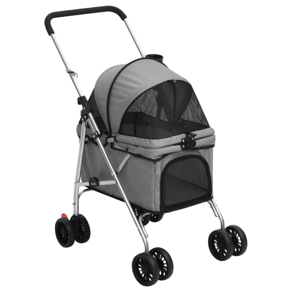 Vidaxl (Grey) Folding Dog Stroller 76X50x100 Cm Oxford Fabric Pushchair Multi Colours Grey