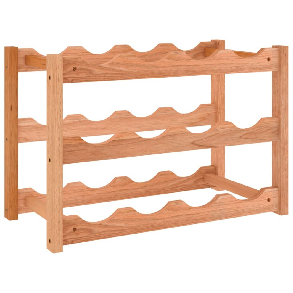 vidaXL Solid Wood Walnut Wine Rack for 12 Bottles Whisky Rack Bottle Holder-image-OPC-PBHVBR5-NEW
