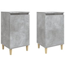 (concrete grey, 2 pcs) vidaXL 1/2x Bedside Cabinet Engineered Wood End Table Nightstand Multi Colours