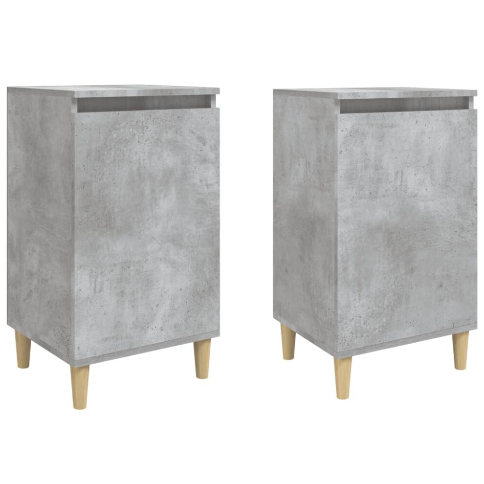 Vidaxl (Concrete Grey, 2 Pcs) 1/2X Bedside Cabinet Engineered Wood End Table Nightstand Multi Colours