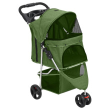 (green) vidaXL Folding Dog Stroller 80x46x98 cm Oxford Fabric Pushchair Multi Colours