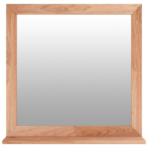 vidaXL Solid Wood Walnut Wall Mirror Wooden Vanity Make up Cosmetic Mirror