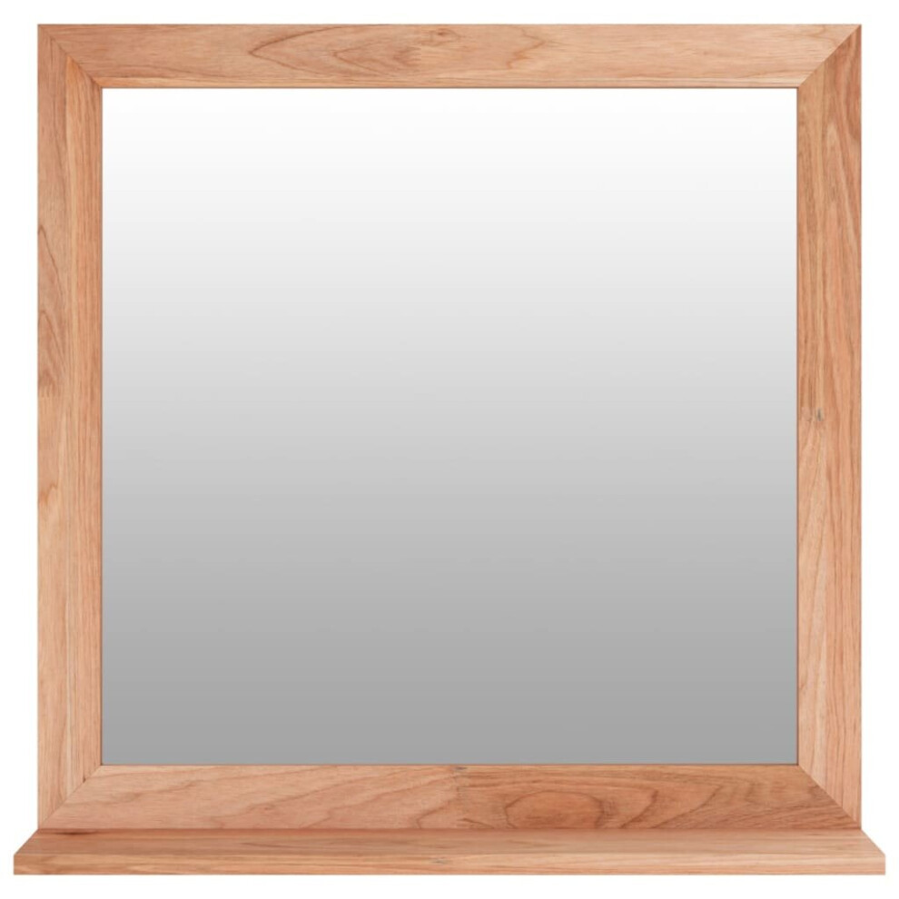 vidaXL Solid Wood Walnut Wall Mirror Wooden Vanity Make up Cosmetic Mirror