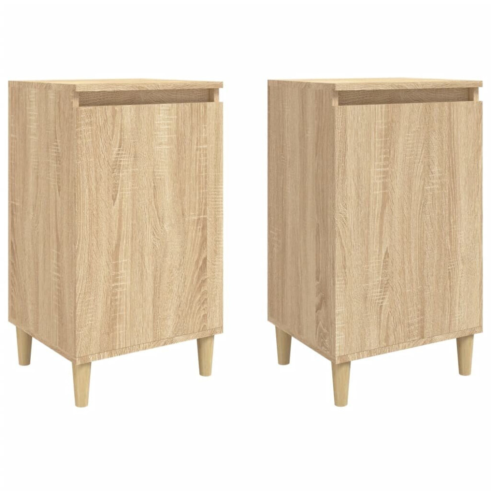 Vidaxl (Sonoma Oak, 2 Pcs) 1/2X Bedside Cabinet Engineered Wood End Table Nightstand Multi Colours