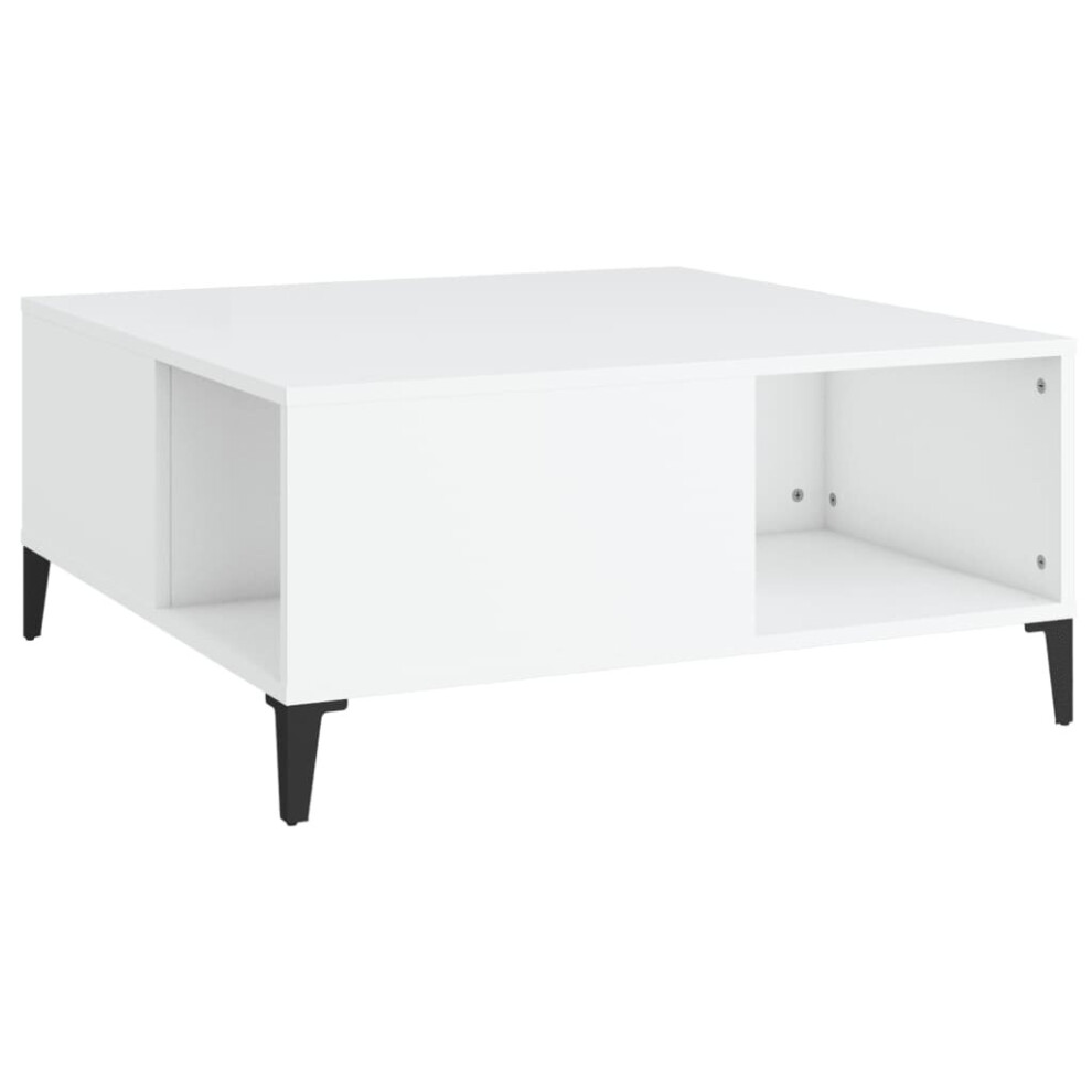 VidaXL Coffee Table Engineered Wood White 80x80 cm - Image 2